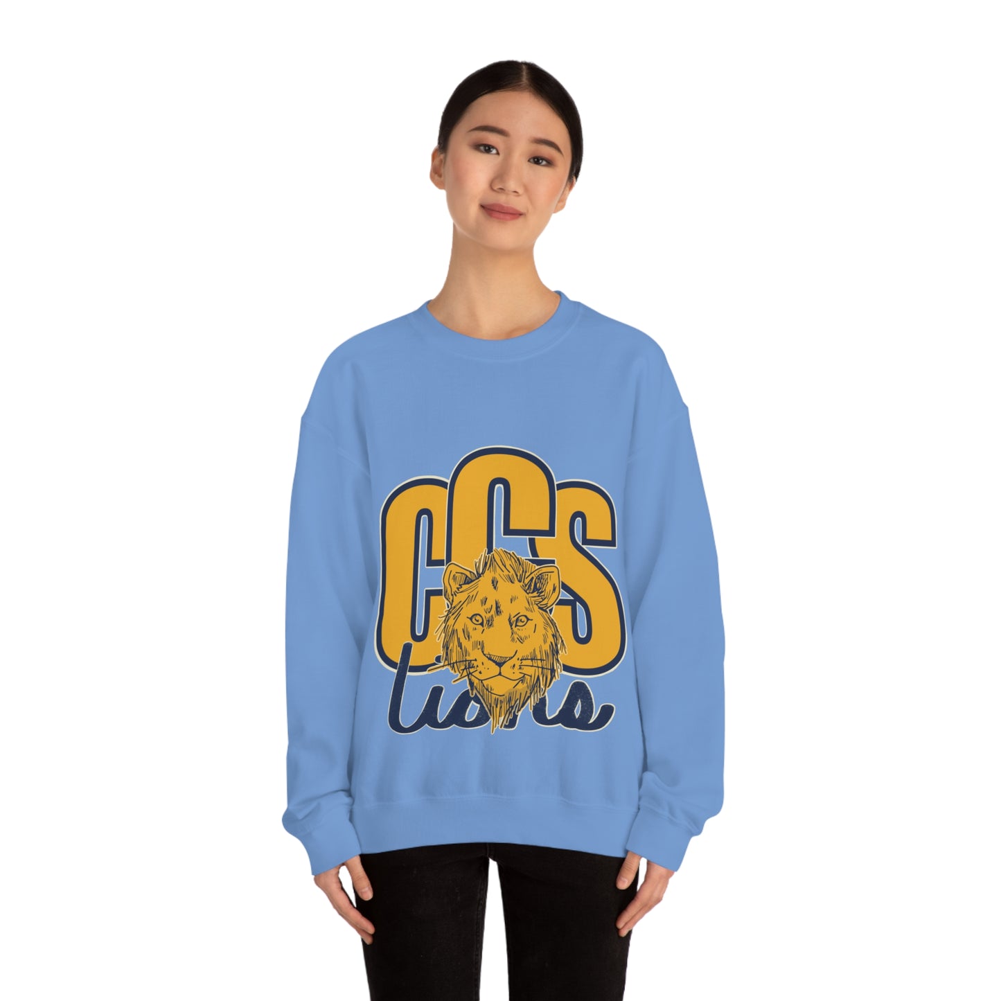 Coleman Christian School Lions Sweatshirt in Sport Grey and Light Blue