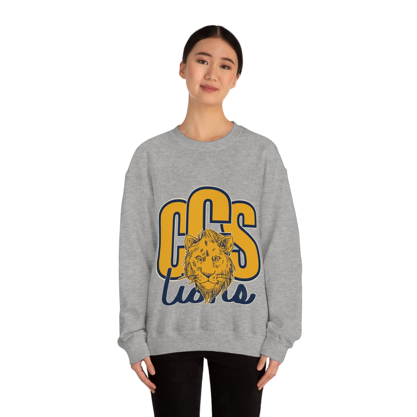 Coleman Christian School Lions Sweatshirt in Sport Grey and Light Blue