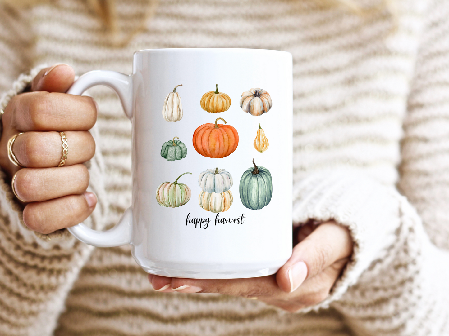 Happy Harvest Pumpkins 15oz Mug