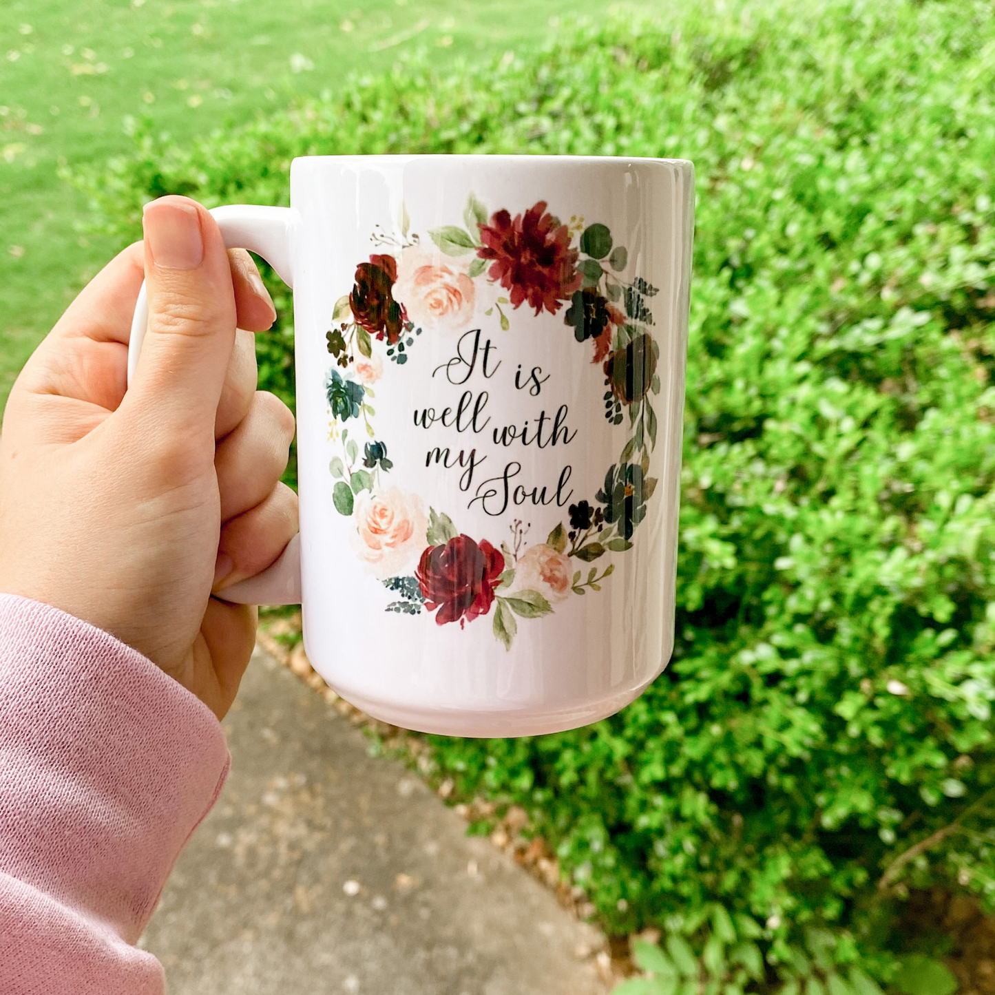 It Is Well With My Soul Floral Coffee Mug