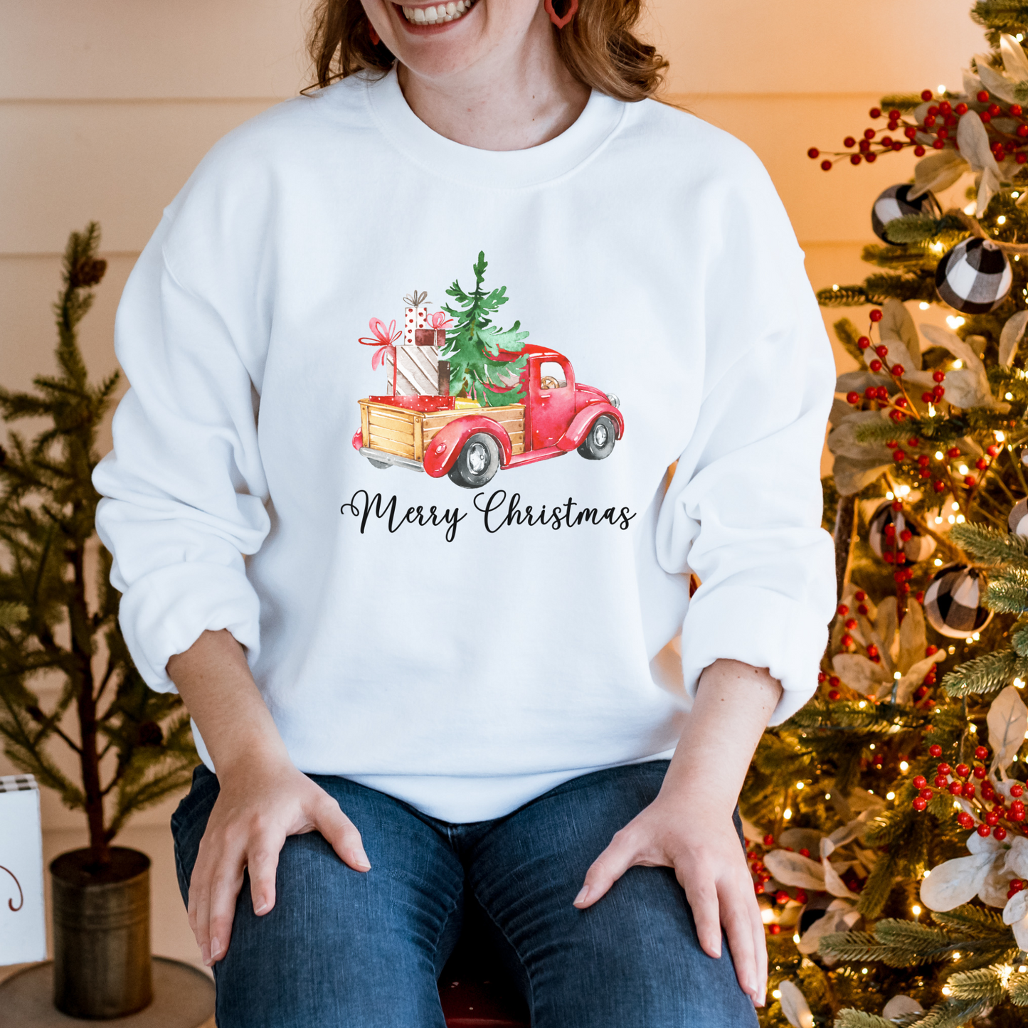 Vintage Truck Merry Christams Sweatshirt