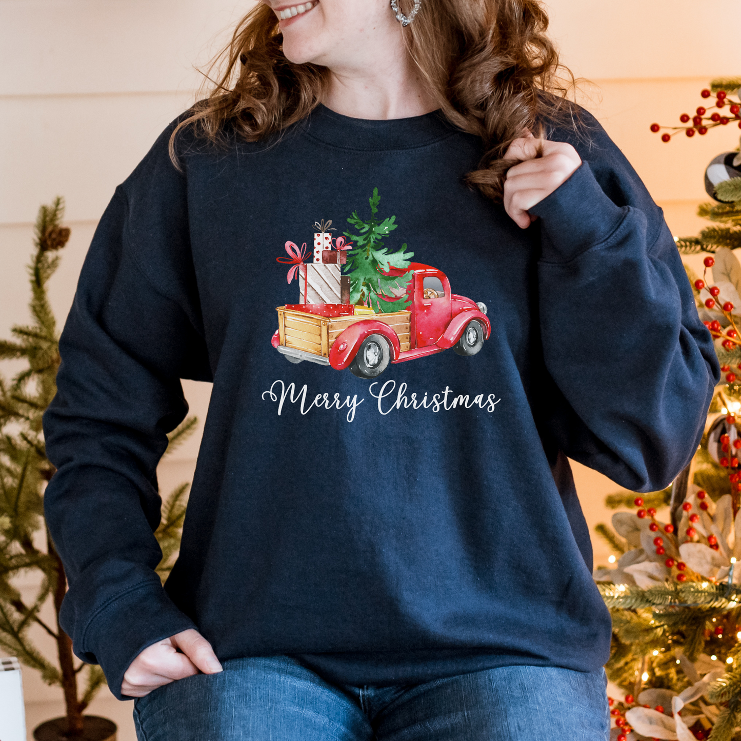 Vintage Truck Merry Christams Sweatshirt