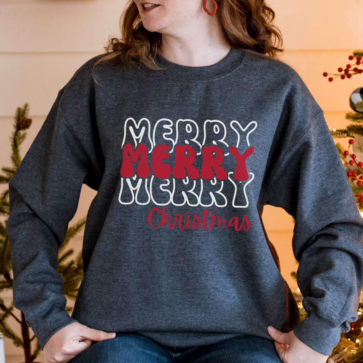 Merry Merry Merry Christmas Sweatshirt